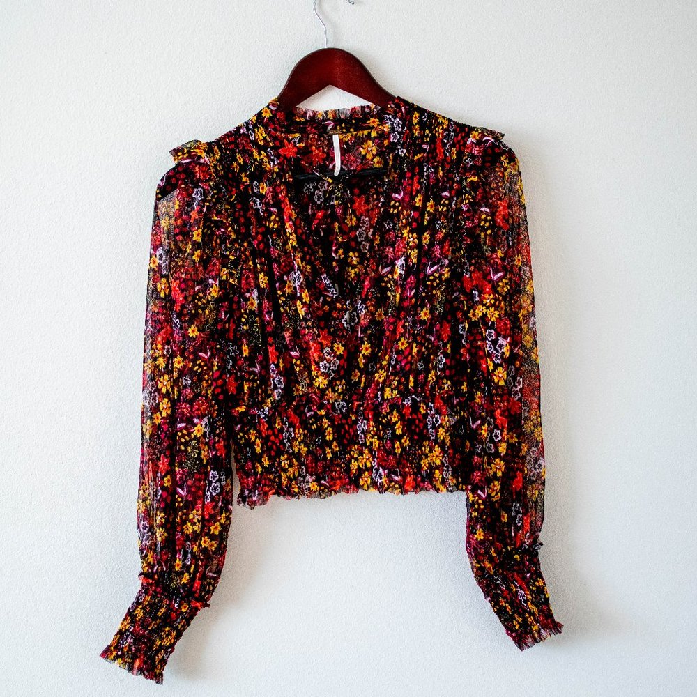 Free People Sheer Floral Top